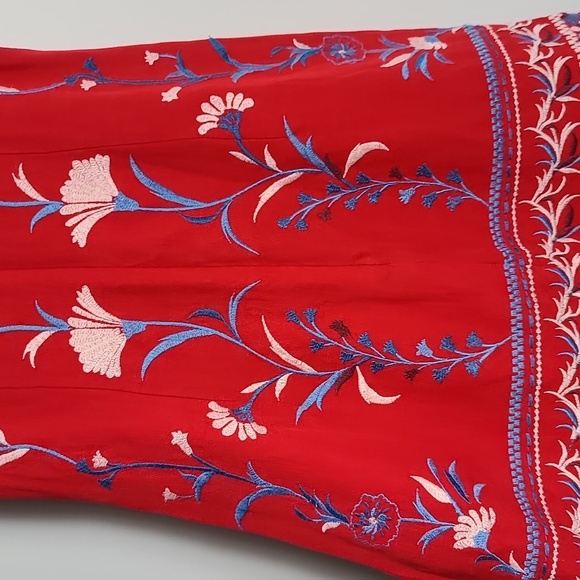 ANTHROPOLOGIE AKEMI + KIN "Lila" Embroidered Linen Blend Floral Dress Size XS - Picture 10 of 16